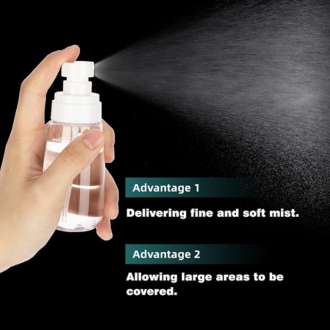 3pack Small Spray Bottle, 2.7oz Mini Spray Bottles, Empty Travel Spray Bottle, Fine Mist Plastic Spray Bottles (Clear+Green+Pink)