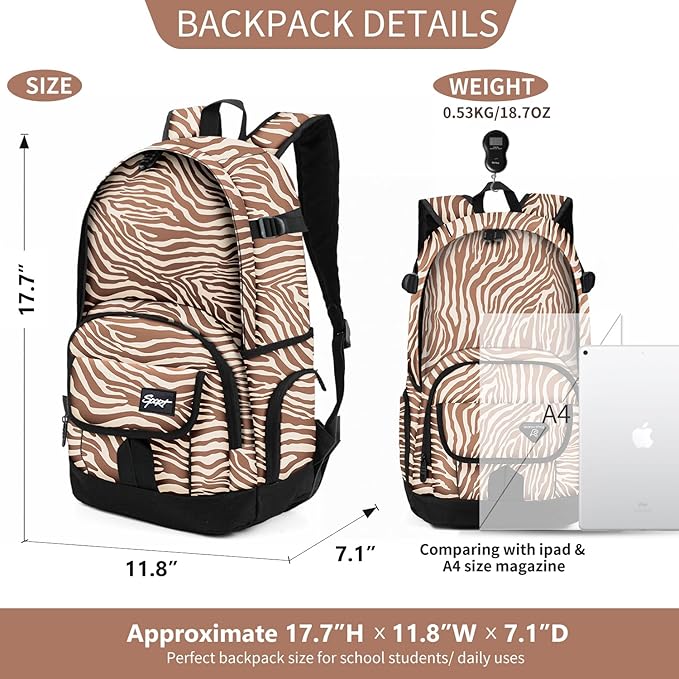 rickyh style School Backpack Travel Bag for Men & Women Lightweight College Back Pack with Laptop Compartmen