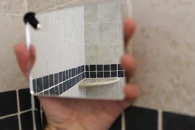 ReflectX Travel Shower Mirror - Light and Durable - Made in The U.S.A. - Shatterproof - Easily Eliminate Fog and Shadows for a Clear Fog Free Reflection. (unclad)