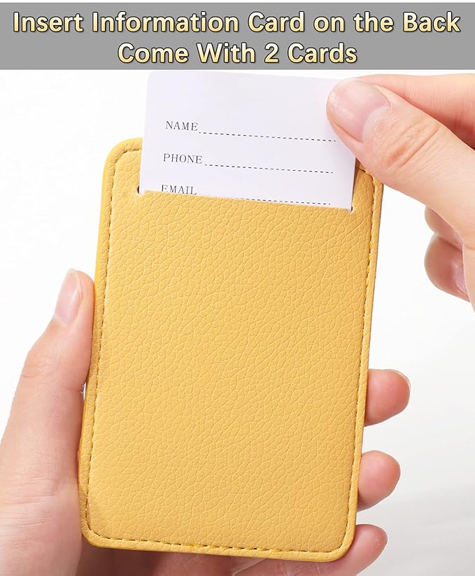 3 Pack Luggage Tags - Quick Install, Privacy Protection, Airplane Travel Essentials for Suitcases, Durable Leather - Lichee Yellow