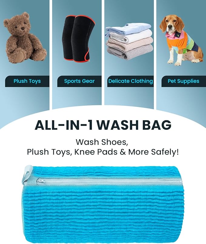 Shoe Washing Machine Bag: 2 Pack Reusable Shoes Cleaning Bags, Heavy Duty Shoe Laundry Bag for Washer & Dryer, 360° Deep Clean for Sneakers Tennis Shoes, Gifts for Women Men
