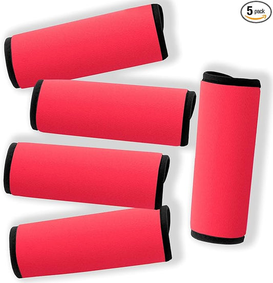 Neoprene Luggage Handle Wraps for Traveling Bright Color Luggage Tags|Handle Wraps|Handle Covers (Tomato)