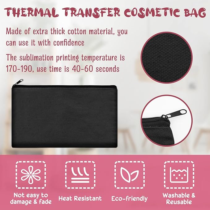 Legigo Blank Canvas Bag Zipper Pouch Makeup Bags Bulk - Multi-Purpose Canvas Pencil Pouch with Sturdy Zipper, Cosmetic Bag Travel Toiletry Bag for DIY Craft Projects, Storage (8.3 x 5 inches)