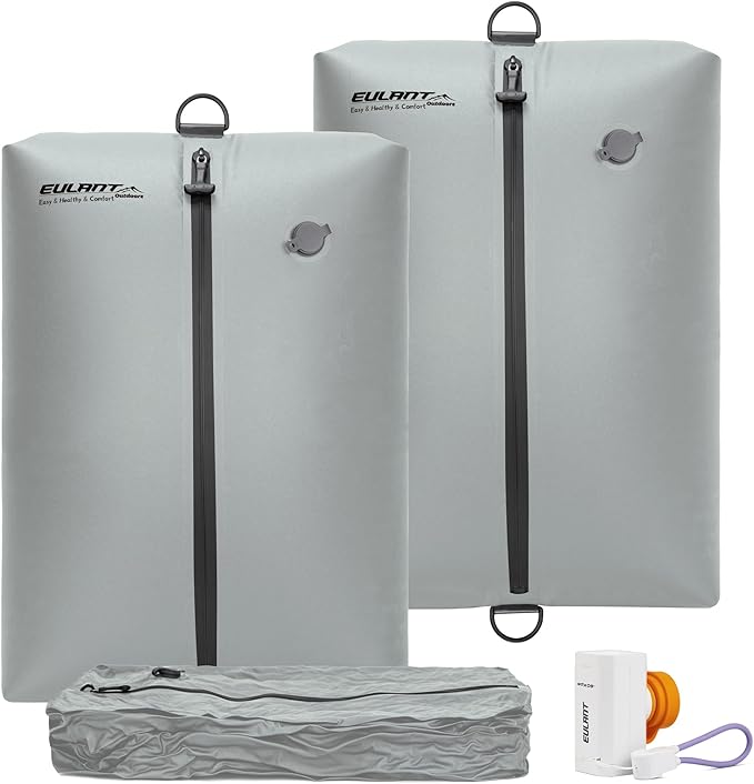 Reusable Vacuum Bags for Travel With Pump,Professional Waterproof IPX8 Zipper Vacuum Compression Bag for Suitcases Backpack,Space Saver Bags Packing Organizers forClothingPacking(2 Pack,Neutral Gray)