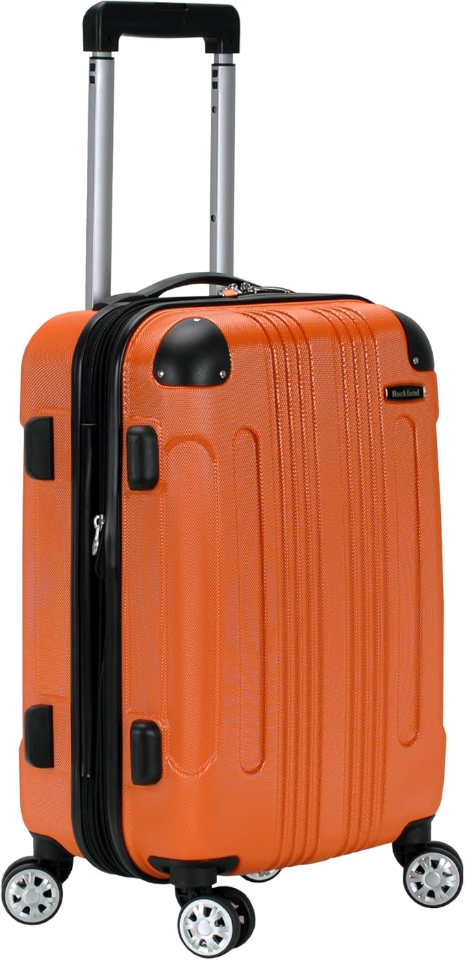 Rockland London Hardside Spinner Wheel Luggage, Orange, Carry-On 20-Inch