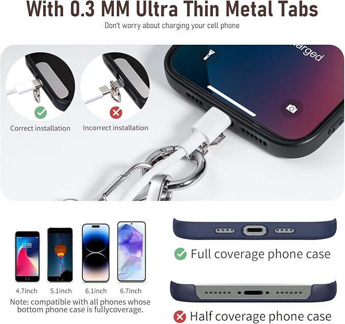 Tiostep Clip and Go Strap for Phone with Wallet Crossbody Phone Lanyard and Detachable Checkered Bag with ID Window and RFID Pouch for Daily Travel.