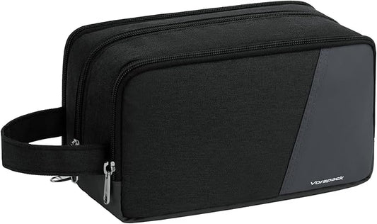 Vorspack Travel Toiletry Bag - Toiletry Bag for Men Water Resistant Skincare Bag for Bathroom Toiletries Accessories Gifts - Black