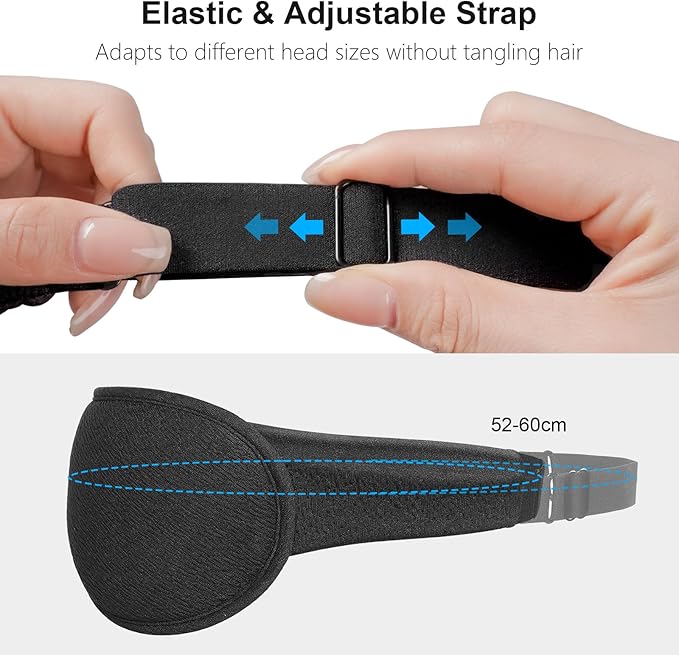 Gritin 100% Blackout Sleep Eye Mask for Women Men, Zero Pressure Sleeping Mask - Ergonomic Design 3D Cutout Eye Movement and Eyelash Friendly Night Blindfold, Ultra Soft Comfortable for Sleeping