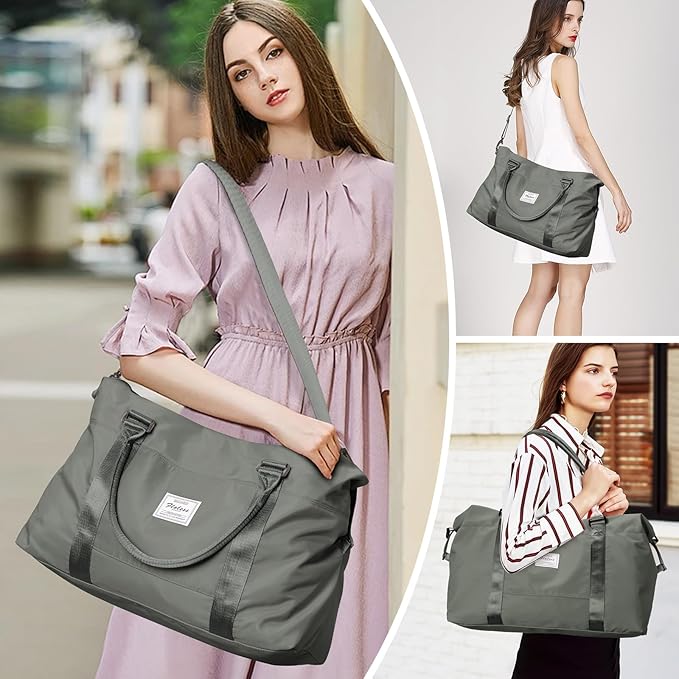 HYC00 Travel Duffel Bag,Carry-on Overnight Weekender Bags for Women,Sports Tote Gym Bag with Wet Pocket