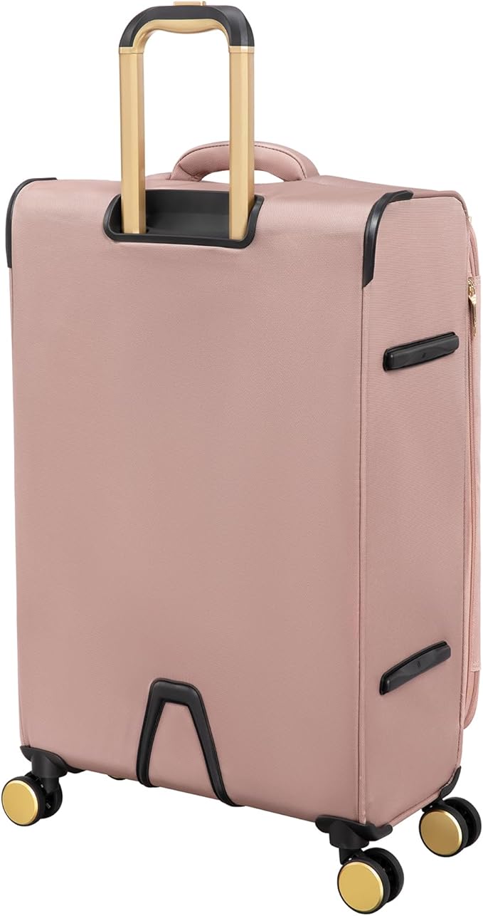 It Luggage Glimmering 32" Softside Checked 8 Wheel Expandable Spinner, Mink Gold