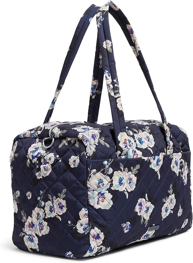 Performance Twill Medium Travel Duffle Bag, Blooms and Branches Navy