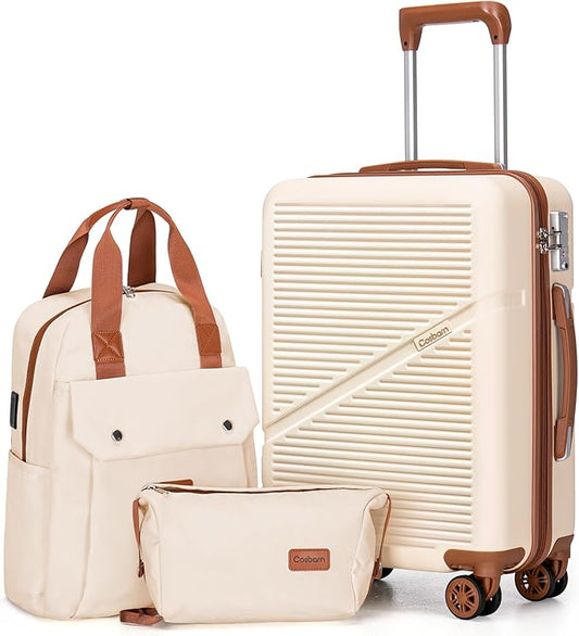 Carry On Luggage 22x14x9 Airline Approved, 20 Inch Carry on Suitcases with Wheels, ABS Lightweight Carry-on Luggage, Travel Suitcase Set with Wheels and TSA Lock