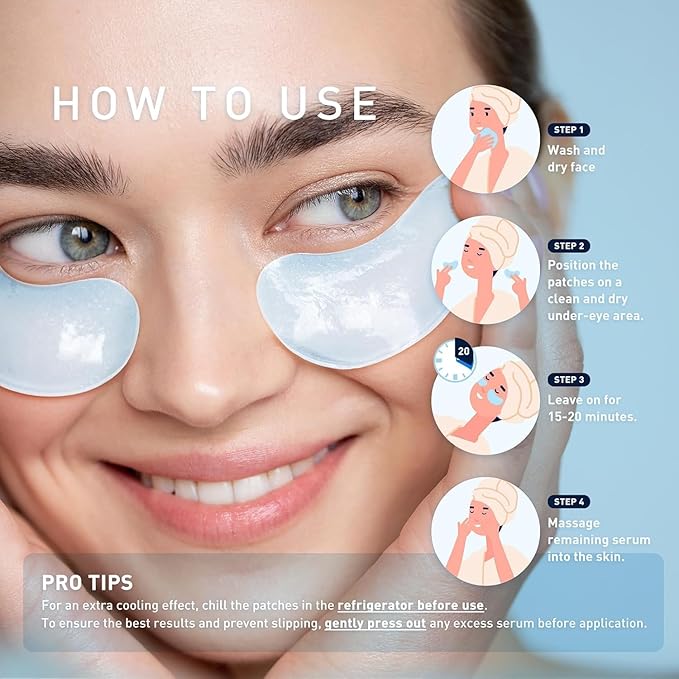 Under Eye Patches Kit: 120 Pcs Retinol & Green Tea Gel Eye Mask for Dark Circles, Puffiness and Wrinkles - Day & Night Skin Treatment Pads with Niacinamide, Collagen & Vitamin C (2 Pack)