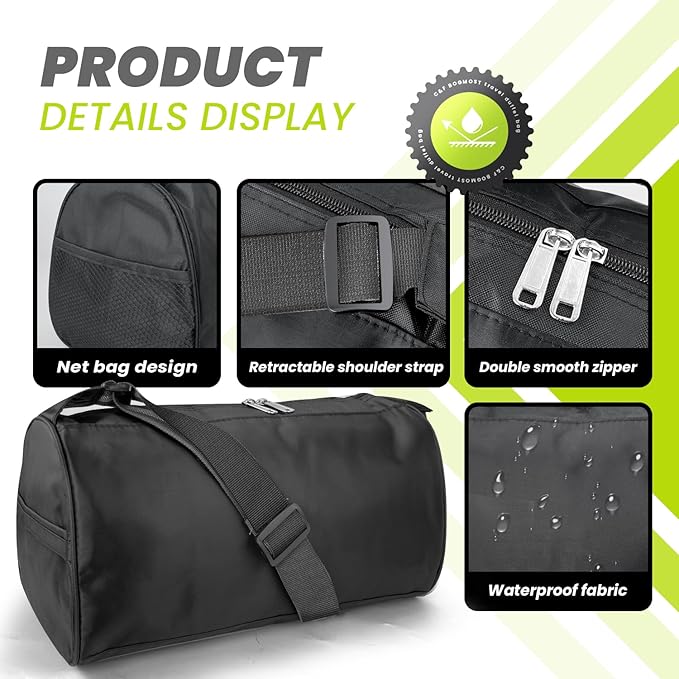 C&F BOGMOST Small Travel Duffel Bag with Shoe Compartment Foldable Waterproof Gym Bags for Gym Beach Swim Men Women Duffle Bags Lightweight Oxford Cloth Sports Bag-Dark green