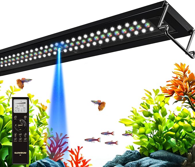 30-35in Freshwater Fish Tank Light, LED Aquarium Light with Moon | Auto Timer with Remote, IP67 Planted Tank Light, Full Spectrum Dimming RGBW+Moon, Fish/Plant/Moon Presets, Custom Mode