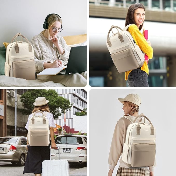 LOVEVOOK Laptop Backpack for Women 15.6 Inch Laptop Bag with USB Port, Fashion Waterproof Backpacks Teacher Nurse Stylish Travel Bags Vintage Daypacks Bookbag for College School Work | Laptop Bag, with USB Port, Backpacks, Teacher, Nurse, Stylish