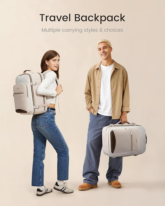 LOVEVOOK 40L Travel Backpack for Women & Men, Airline Approved Carry On Luggage with 3 Packing Cubes, TSA Overnight Bags, Waterproof Personal Item Bag, Weekender Essentials Backpacks fits 17" Laptop