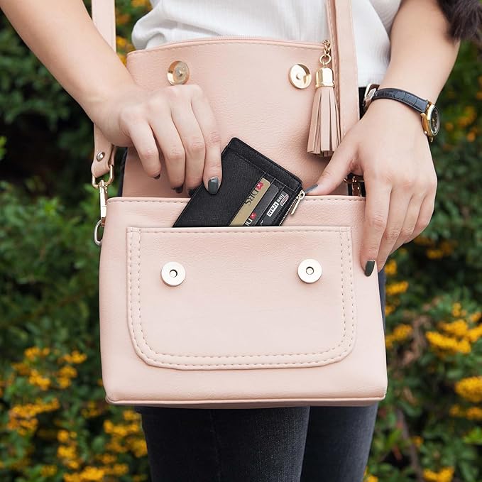 Sodsay Card Case Slim Front Pocket Wallet for Women Credit Card Holder with Keychain | Slim, Front Pocket, Credit Card Holder, with Keychain
