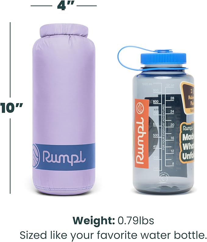 Rumpl Travel Puffy Blanket, Ultra-Packable Travel-Size Warmth and Comfort, Lavender