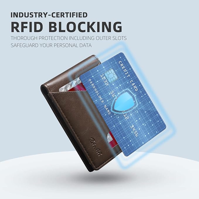 Zitahli Bifold Wallets for Men - Slim RFID Leather Credit Card Holder for 6-11 Cards, Minimalist Thin Wallet with ID Window & Cash Slot,Front Pockt Carteras Para Hombres, Birthday Gifts for Men | Slim, RFID Blocking, Premium, Front Pocket, Gift Box, Le...