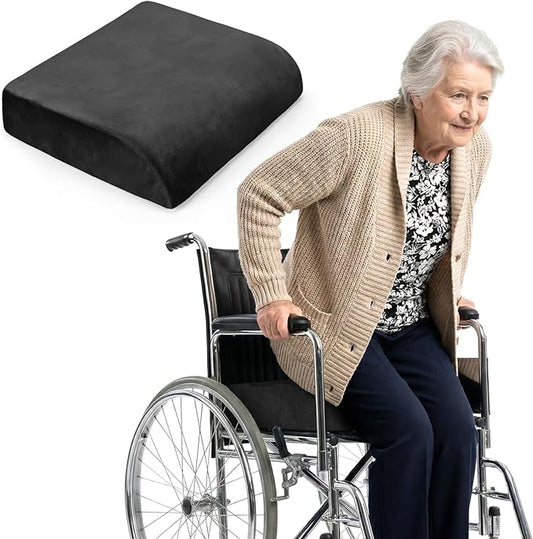 Chair Cushion for Elderly – 4" Thick Booster Seat Cushion for Easy Rise, Dual-Layer Foam Seat Cushion for Wheelchair, Office Chair, Couch & Car (18"x16")
