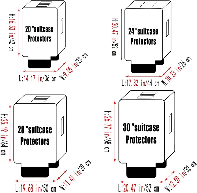28 Inch Clear PVC Luggage Cover Protectors Suitcase Covers for Luggage Thickened suitcase protective cover for Wheeled Suitcase Suitable for 28"