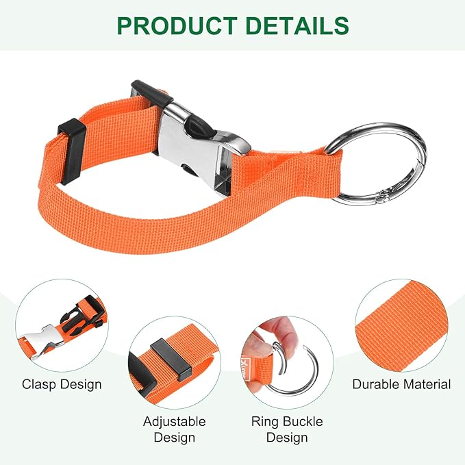 M METERXITY 1-Pack Add A Bag Luggage Strap, Adjustable Suitcase Belt for Connecting Luggage/Backpack/Jacket, Carry Strap with Ring Buckle [Orange]