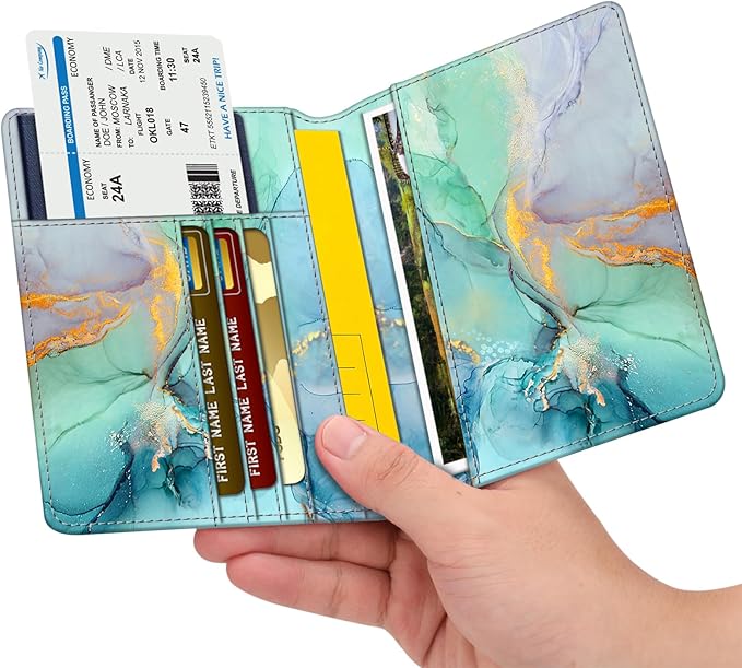 FINTIE Passport Holder, Slim Travel Wallet RFID Blocking Card Case Cover Passport Cover Protector Essentials with Credit Card Slots for Women/Men | Slim, RFID Blocking, Card Case Cover, Essentials, Credit Card Slots