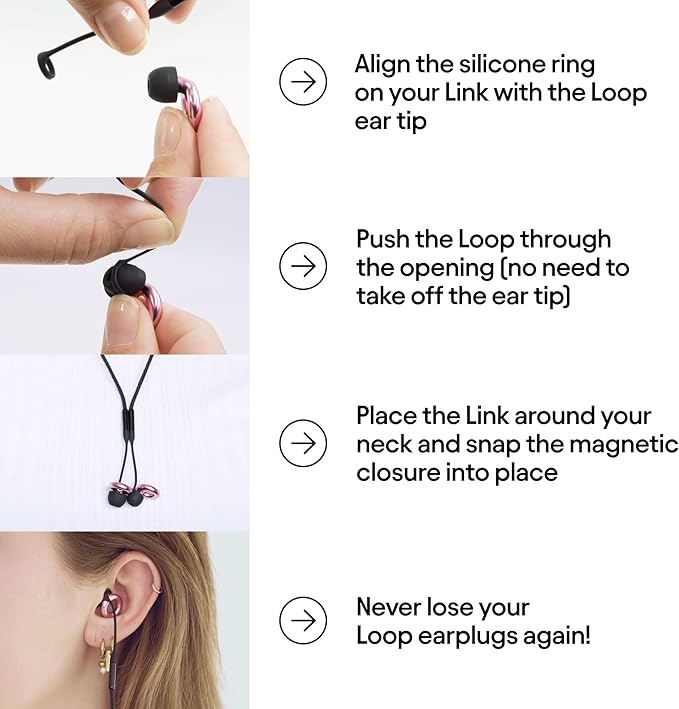 Loop Official Connector Cord Earplugs - Magnetic Tug-Resistant Safety Cord - Speckled Lilac