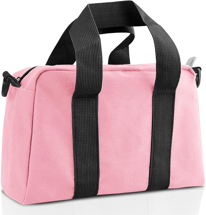 Small Tool Bag, Canvas Tool Storage Bag, Large Capacity Multipurpose Zipper Soft Tote Organizer Pouch for Electrician, Plumbing, Gardening,Tools Bags for Men (Pink, 18 Inch)