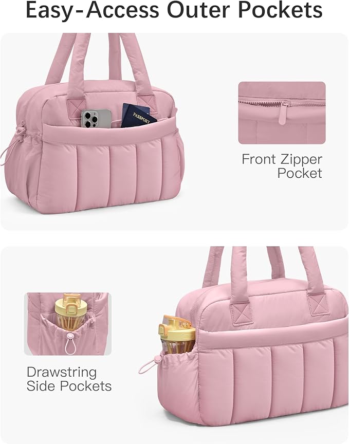 oscaurt Gym Bag for Women Lightweight Duffle Bag for Travel with Toiletry Pouch Water Resistant Carry On Weekender Overnight Duffel