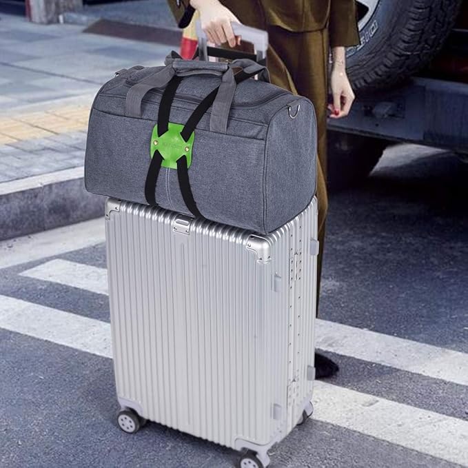 Luggage Straps for Suitcases,Travel Belt for Luggage Over Handle, Adjustable High Elastic Luggage Straps for Suitcases TSA Approved for Connecting Your Luggage (Green)