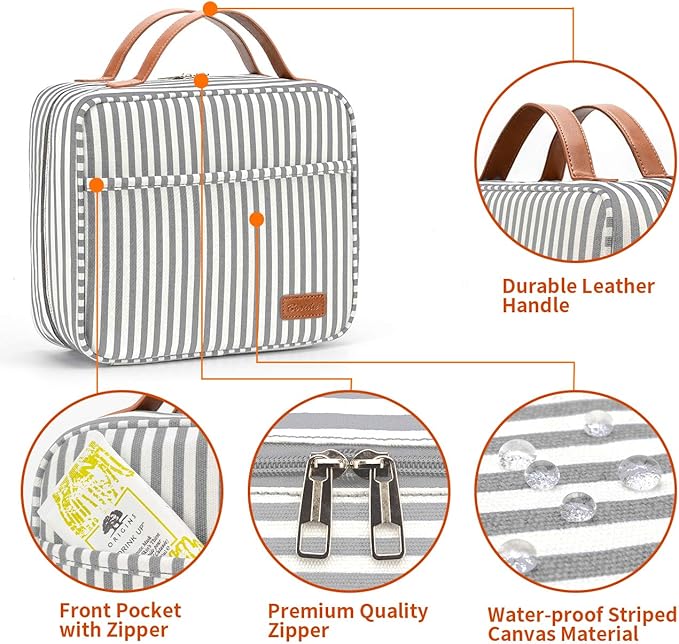 Bosidu Hanging Travel Toiletry Bag,Large Capacity Cosmetic Travel Toiletry Organizer for Women with 4 Compartments & 1 Sturdy Hook,Perfect for Travel/Daily Use/Christmas