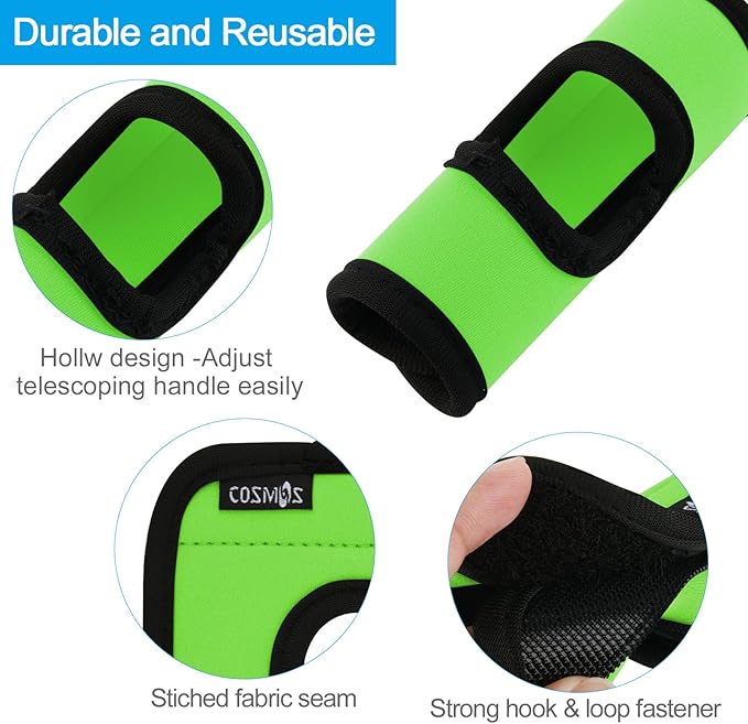 Cosmos 5 Pcs Neoprene Luggage Handle Wrap Soft Grip Handle Cover Luggage Identifier with Hollow Design for Push-Button Handle Trolley Handle and Travel Suitcase Trolley Case