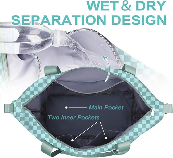 WOOMADA Weekender Bag for Women, Travel Duffel Bags with Shoe Compartment & Wet Pocket, Personal Item Bag for Airlines