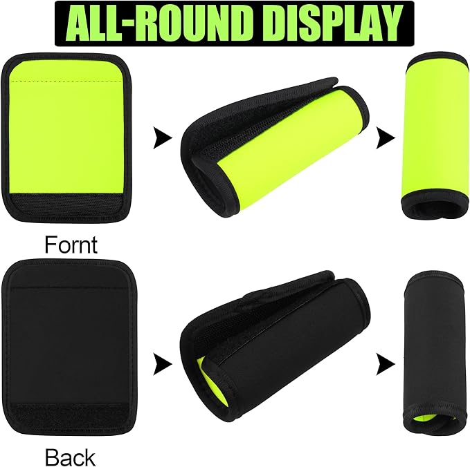 6 Pack Luggage Handle Wrap, Luggage Handle Wraps for Suitcase, Bright Green Luggage Tags, Suitcase Tags identifiers for Travel Accessories