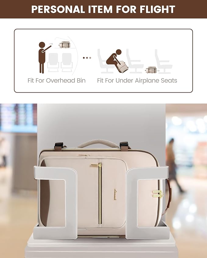 LOVEVOOK Travel Backpack for Women & Men 50L,Airline Approved Carry On Backpack Travel Essentials,TSA Carry on Luggage,Waterproof Personal Item Travel Bag,Suitcase with 3 Packing Cubes,Primary-Coffee