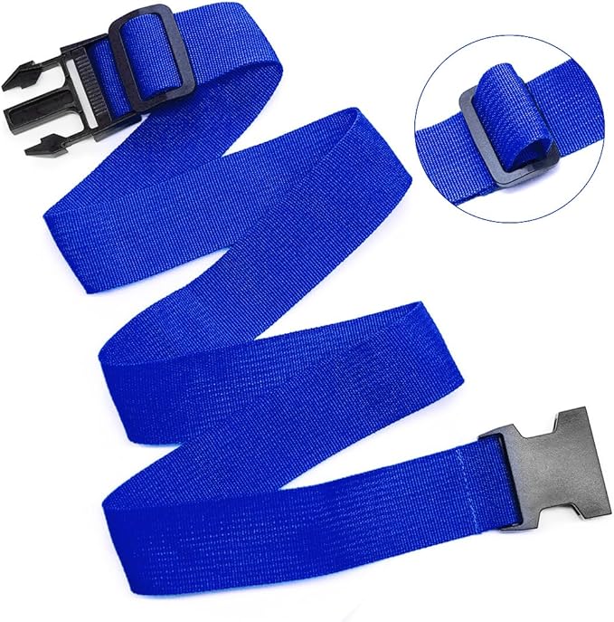 4Pack Luggage Straps Add Bag Luggage Straps to Connect Two Suitcases, Adjustable Luggage Belt Connector for Carry On, Travel Attachment Accessories to Hold Suitcases Together, Blue