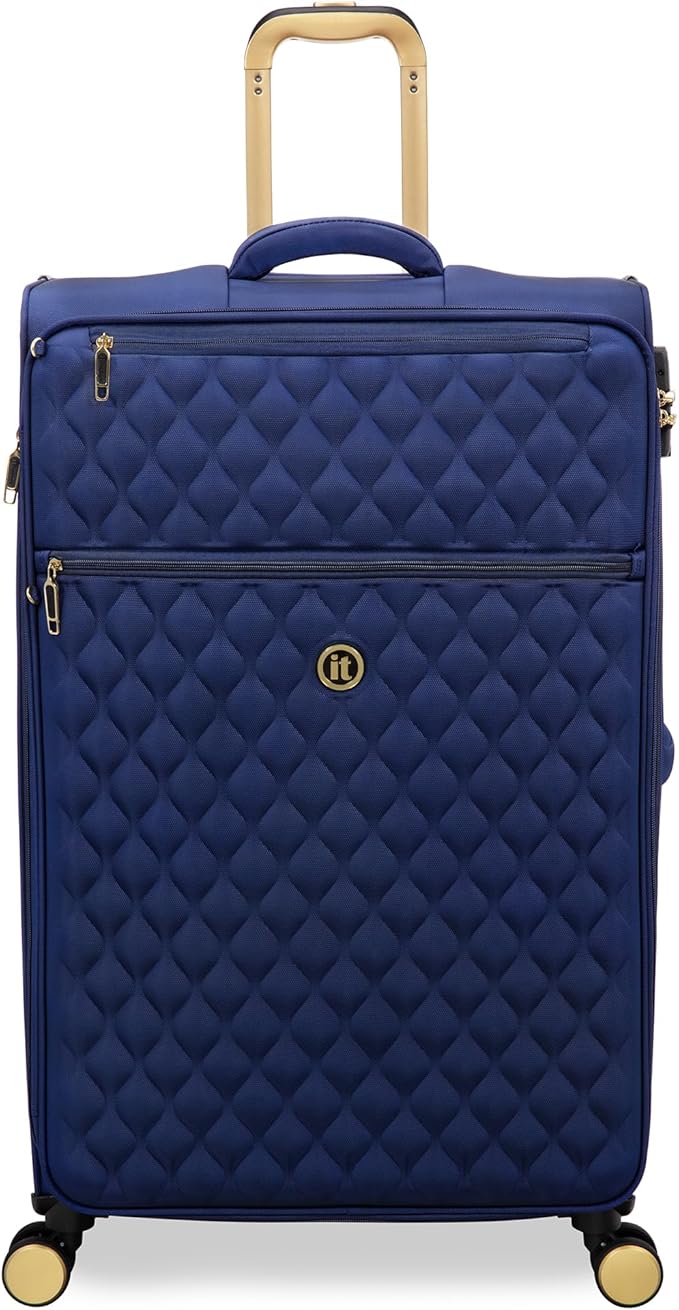 It Luggage Glimmering 32" Softside Checked 8 Wheel Expandable Spinner, Ocean Cavern