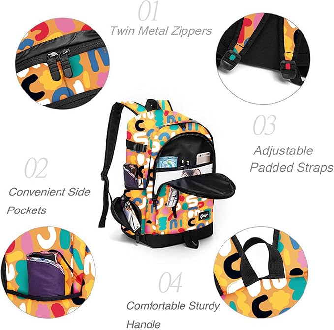rickyh style School Backpack Travel Bag for Men & Women Lightweight College Back Pack with Laptop Compartmen