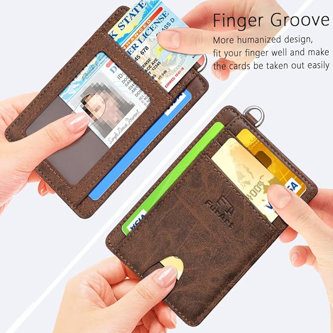 FurArt Slim Minimalist Wallet, Front Pocket Wallets, RFID Blocking, Credit Card Holder for Men