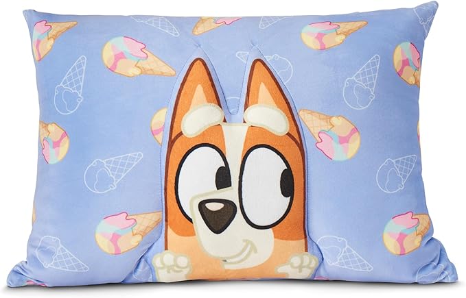 Northwest Bluey Bingo Joy Silk Touch Throw Blanket 50 x 60 Inches with Plush Pocket Pillow 14 x 20 Inches - Comfy & Cozy Blanket & Pillow Set for Boys and Girls