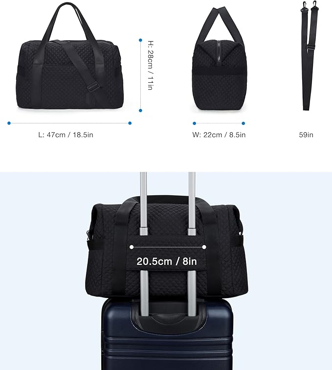 BAGSMART Large Gym Bag with Yoga Mat Buckle, Weekender Overnight Bag for Women, Travel Duffle Bag for Travel Essentials, Carry On Tote Bag Hospital Bag for Labor and Delivery
