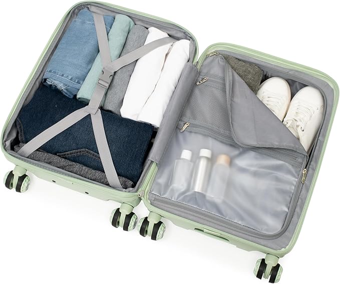 Traveler's Choice Elm 21" Carry-on Expandable Spinner Luggage Set - Set - Glossy Mint