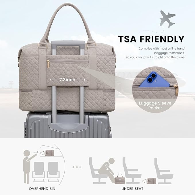 LOVEVOOK Travel Duffle Bag,Weekender Bags for Women with Shoe Compartment，Carry on Overnight Bag with Toiletry Bag,Gym Duffel Bag with Wet Pocket, Hospital Bags for Labor and Delivery
