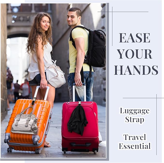 Amylove 3 Pcs Add a Bag Luggage Straps Gripper Heavy Duty Jacket Valises Strap for Travel Belt with Buckle Adjustable Baggage