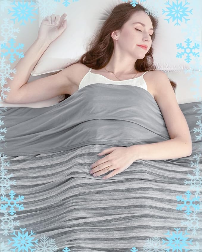 Ailemei Direct Cooling Blanket for Hot Sleepers,Double Sided Cold Effect,Queen Size Lightweight Breathable Summer Large Big Blankets for Bed,Transfer Heat to Keep Body Cool Night Sweats,90"x90"