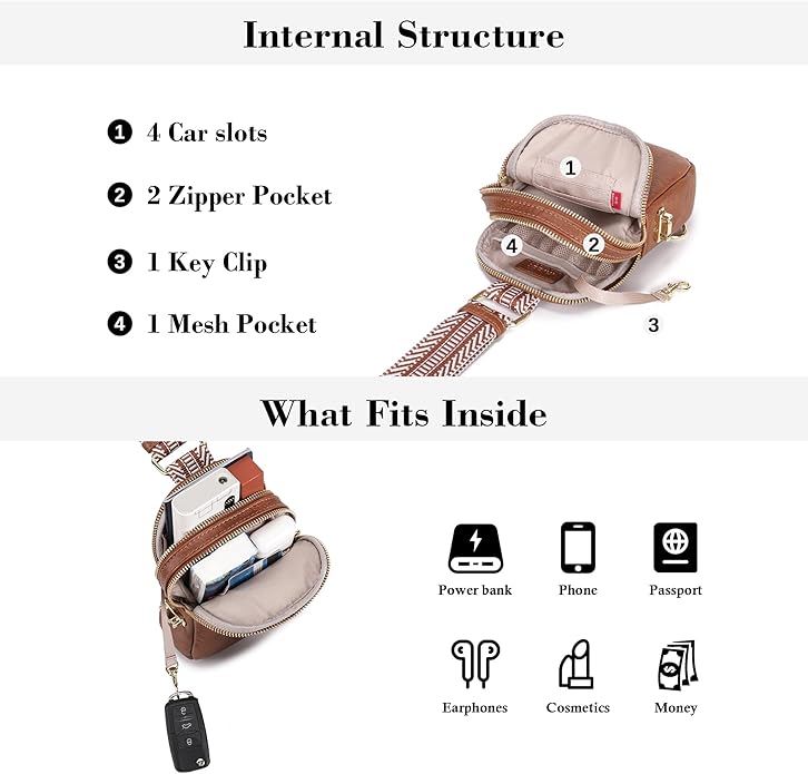 INICAT Anti Theft Crossbody Bag for Women, Small RFID Blocking Sling Purse with Zipper Lock for Travel, Vegan Leather