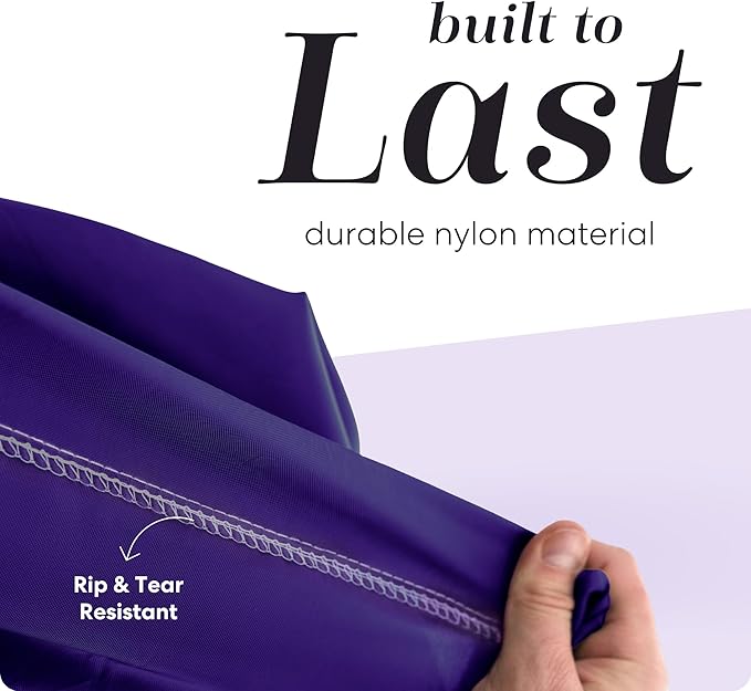 Handy Laundry Extra Large Heavy Duty Laundry Bag, 30" x 40" Nylon, Durable & Machine Washable, Locking Drawstring Closure, Fits Hamper or Basket, Travel & Dorm Room Essentials, Purple