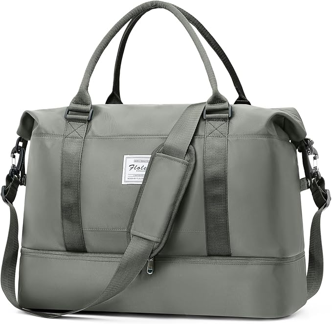 Weekender Bags for Women, Travel Duffel Bags with Shoe Compartment,Personal Item Travel Bag for Airlines, Carry on Overnight Tote Bag for Women，Olive Green